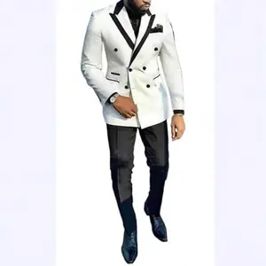 Slim Fit Double-Breasted Two-Piece Suit Spring Style Formal Fabric Suitable For Wedding Business Workplace Comfortable Stylish Classic