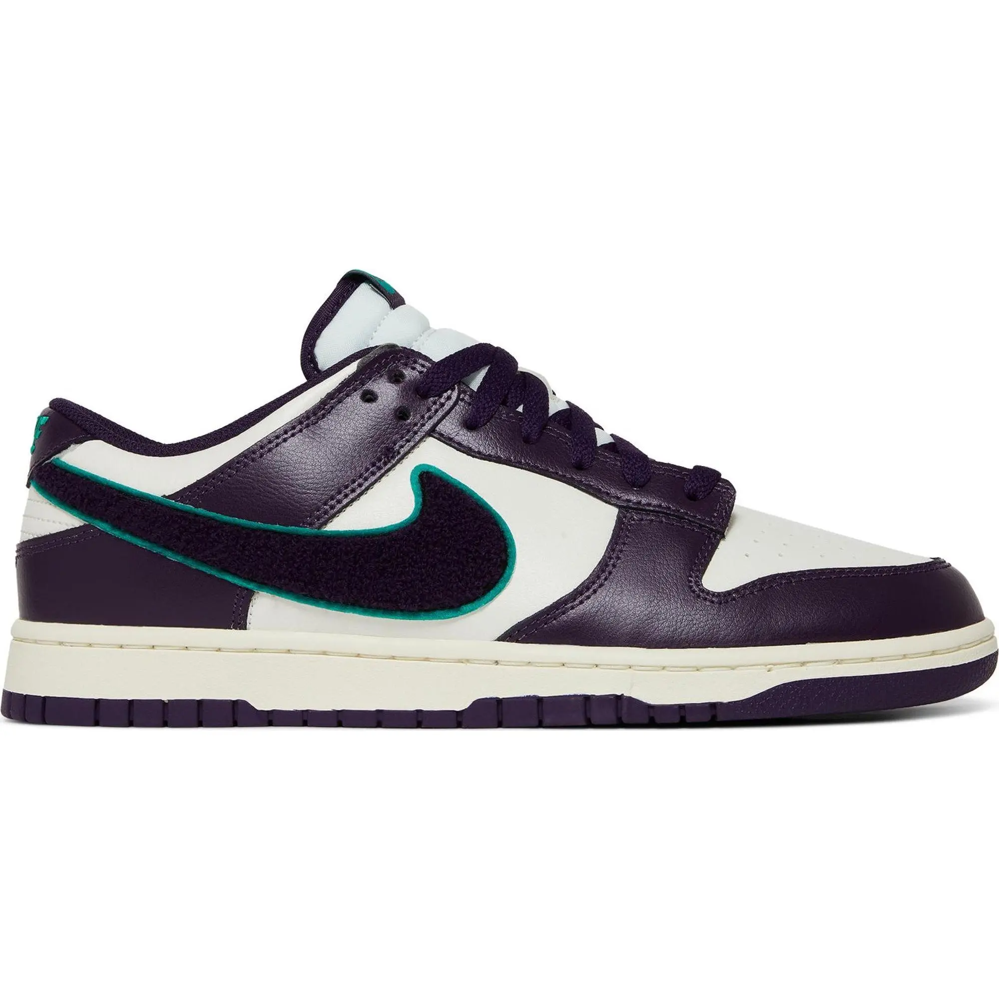 [DQ7683-100] Mens Nike DUNK LOW 'CHENILLE SWOOSH SAIL GRAND PURPLE'