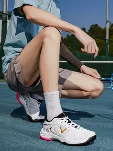 Men's Competition Badminton Shoes, Lightweight Breathable Mesh, Arch Support, Anti-Slip Outsole, Professional Training and Match Use