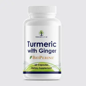 ClinicalRoots.ai Turmeric with Ginger Capsules - Organic Turmeric & Ginger Extract for Anti-Inflammatory Digestive Health & Immune Support - 60 Capsules
