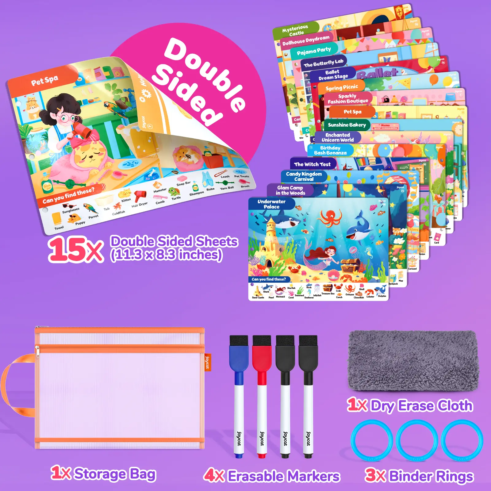 Seek & Find Game Book【Girl Themes - 15 Sheets】