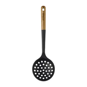 STAUB Silicone Kitchen Tools, Wood Handled Skimming Ladle