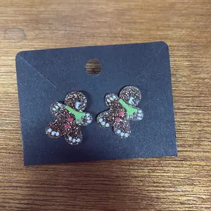 Gingerbread Earrings with Colorful Accents and Unique Design