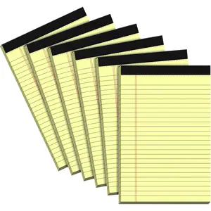 6 Pack 5x8 Small Legal Pads Notepad College Ruled Yellow Writing Pads Micro Perforated Lined Paper 30 Sheets Per Pad for Work