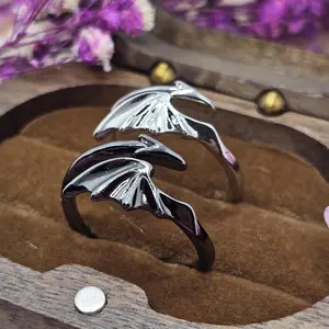 Couples Dragon Wings Angel Devil Adjustable Rings His And Hers Matching Set Promise Rings