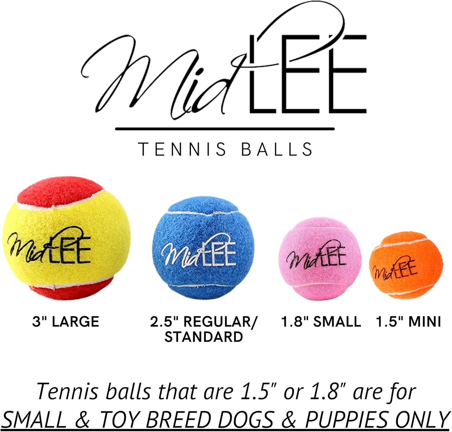 Midlee 4th of July Dog Tennis Balls – Red White & Blue 6 Pack Standard Size 2.5" Patriotic Fetch Toys for All Dogs