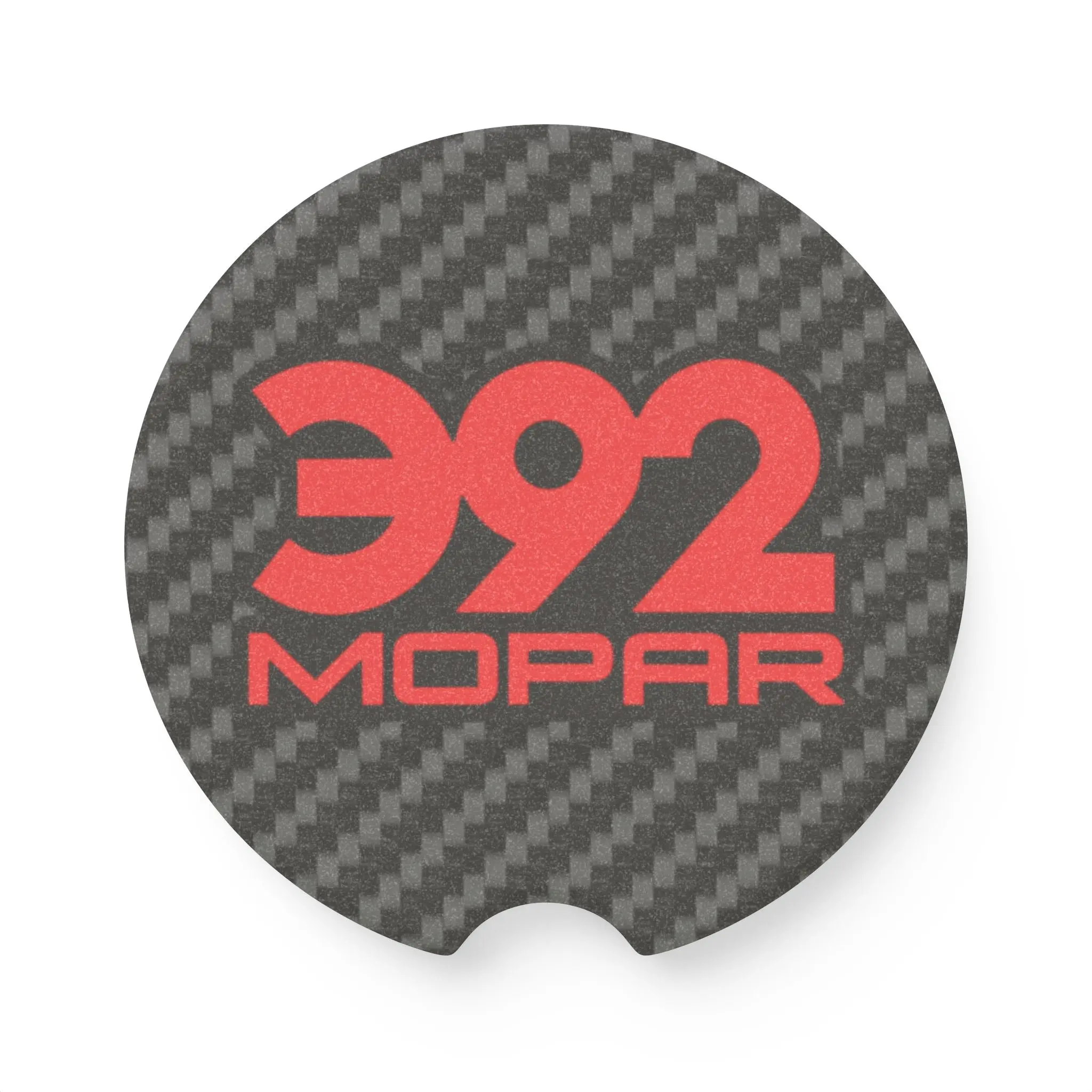 392 Mopar Soapstone Car Coaster, Carbon Fiber Design, Auto Accessories, Gift for Car Enthusiasts