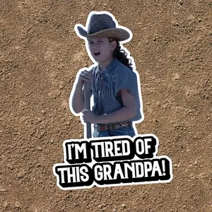 I'm Tired Of This Grandpa! Sticker, Hard Hat Stickers, Blue collar Sticker, Hard Hat Stickers For Men