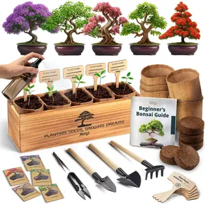DIY Bonsai Tree Kit for Beginners – 5X Unique Japanese Bonzai Trees | Complete Indoor Bonsai Starter Kit for Growing Bonsai Plants with Tools & Planters – DIY Gardening Gifts for Women & Men