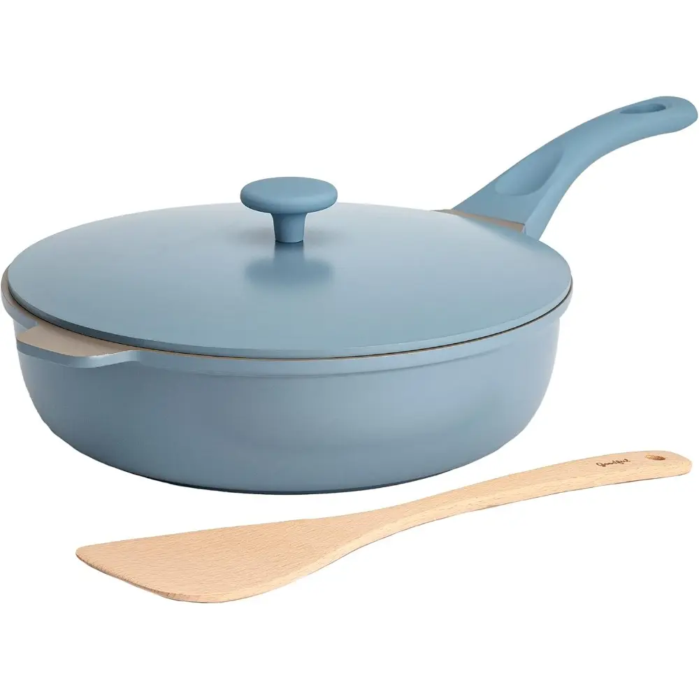 All-in-One Pan, Multilayer Nonstick, High-Performance Cast Construction, Multipurpose Design Replaces Multiple Pots and Pans, Dishwasher Safe Cookware, 11-Inch, 4.4-Quart Capacity, Blue Mist