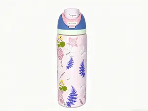 owala Floral Butterfly Owala FreeSip Water Bottle, Insulated Stainless Steel Tumbler with Lockable Lid, Leak-Proof for Gym & Travel