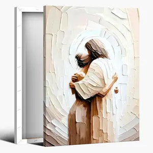 Framed Jesus Wall Art Canvas Print Picture Jesus Hugging Woman Art Painting Poster Christian Wall Art for Church Home Living Bedroom Dining Office Prayer Room Decor wall decor set savior wall art toilet sign picture poster big  wall  decor wall painting b