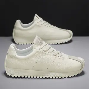 2025 Men’s Streetwear Sneakers – Lightweight PU Leather Trainers with Non-Slip Sole for Daily Casual or Sporty Wear