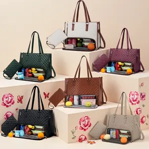 Women's Lunch Bag Set, 2-In-1 Insulated Compartment, Large Capacity Laptop Sleeve, Fashionable Waterproof Design, Waterproof Lunch Tote