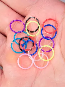 Colorful Hoop Earrings Nose Rings, 16/32pcs Septum Ring Lip Body Piercings Set, Acrylic Ear Cartilage Tragus Helix Jewelry