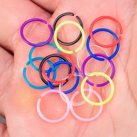 Colorful Hoop Earrings Nose Rings, Earring Sets For Multiple Piercing, 16/32pcs Septum Ring Lip Body Piercings Set, Acrylic Ear Cartilage Tragus Helix Jewelry