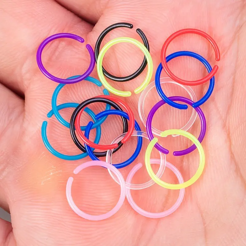 Colorful Hoop Earrings Nose Rings, Earring Sets For Multiple Piercing, 16/32pcs Septum Ring Lip Body Piercings Set, Acrylic Ear Cartilage Tragus Helix Jewelry