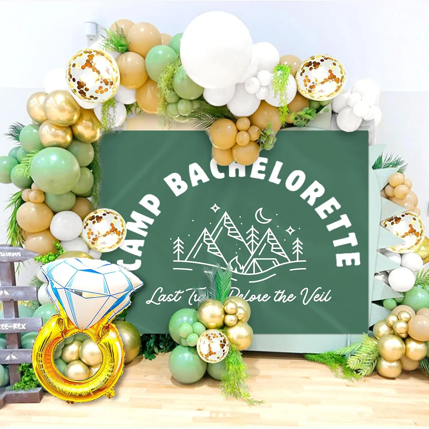 Camp Bachelorette Decor Last Trail Before The Veil Sign Banner Hiking Mountain Bachelorette Banner Party Supplies r for Wedding Bridal Shower Bachelorette party