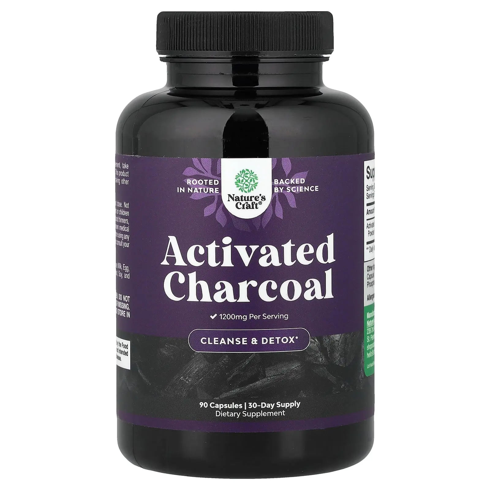 Nature's Craft Activated Charcoal, 90 Capsules (400 mg per Capsule)