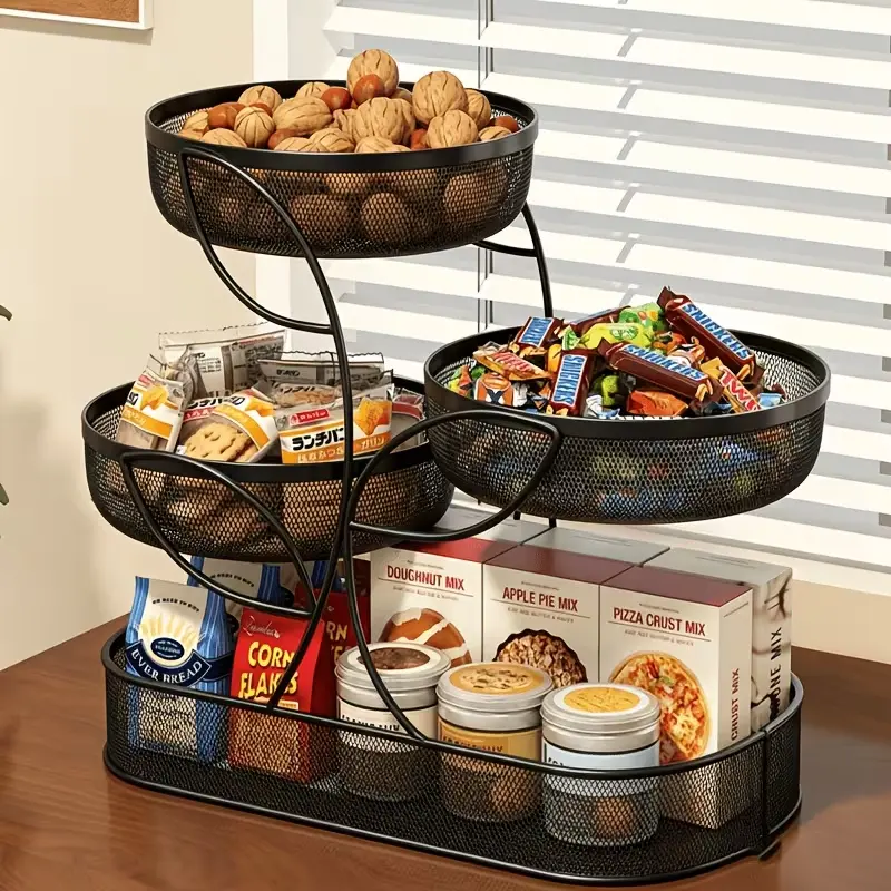 4-Tier No-Installation Metal Cosmetic Storage Rack, Large-Capacity Home Organizer for Cosmetics, Toiletries, Fruits, Snacks - Suitable for Kitchens, Bathrooms plant stand indoor