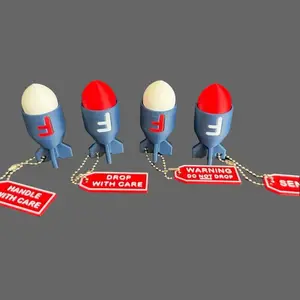 F Bomb Fidget Clicker Keychain - Red White Blue Design with Playful Warning Tags - Fun and Engaging Fidget Toy for Stress Relief