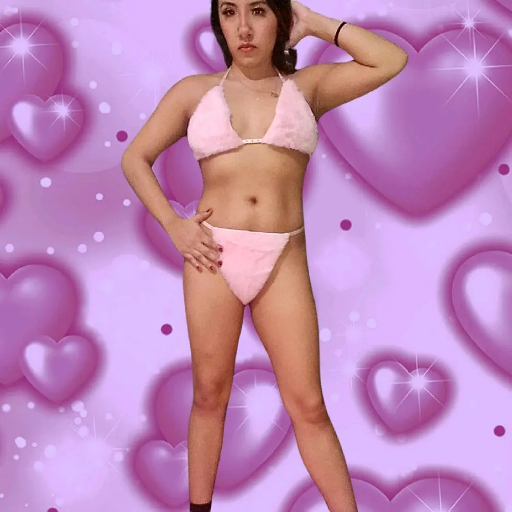 Furry Pink 2 PC Bra and Panty Set - Comfortable Design for Women - Womenswear
