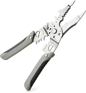 6-in-1 Multi-Function Wire Stripper Pliers CR-V Steel Diagonal Cutters for Nails Electrical Cables Special Tools with Adjustable Cutting Depth and Sharp Blades - Hardware Wirecutters Wirepliers
