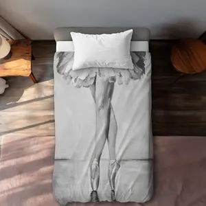 Begin Home Decor C1DCTXLWTTUJ38 Ballet Classic Steps - Hobbies White Twin Size Extra Long Duvet Cover for Home Decor
