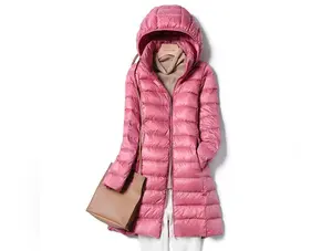 High Quality Lightweight Women's  Down  Puffer Jacket With a Detachable Hood, Packable.