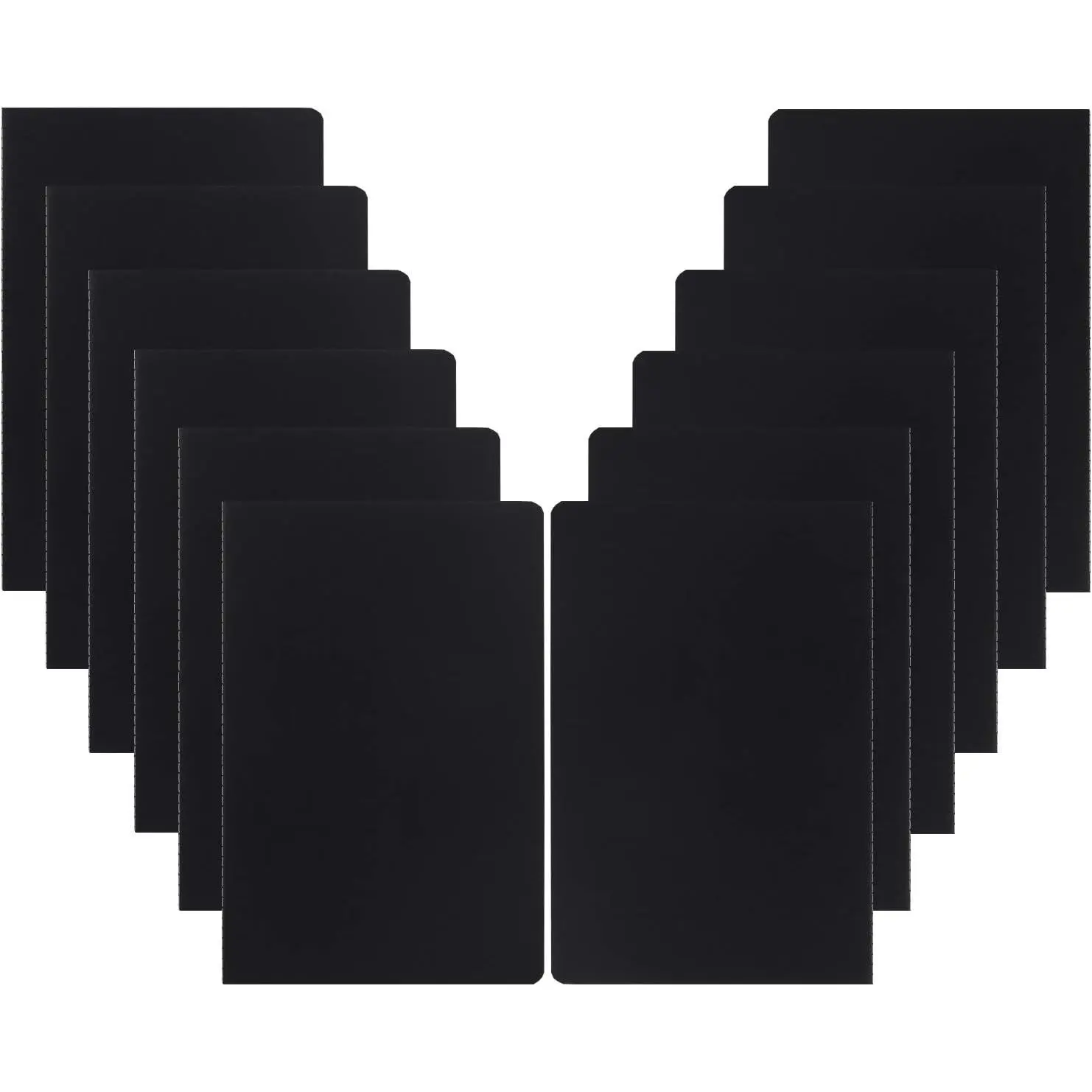12 Pack College Ruled Notebook Journals Bulk, Lined Paper, 60 Page, 5.5x8.3 inch, A5, Travel Journal Set for Travelers, Students, Church, Office, Writing Diary Subject Notebooks Planner, Black