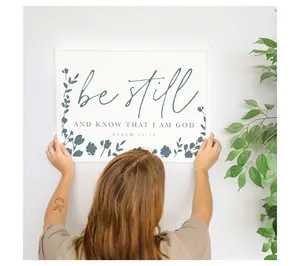 Sincere Surroundings 24" Be Still Navy FlowersThin Frame Sincere Surroundings 24" Be Still Navy FlowersThin Frame