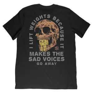 I lift weights because it makes Sad Voices go away Tee Collar Cotton Top Jersey Menswear