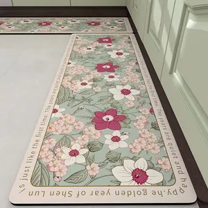 Thicken Super Soft Kitchen Mat Non Slip Oil Resistant Absorbent Washable Easy Clean Dirt Resistant Floor Rug for Kitchen Countertop