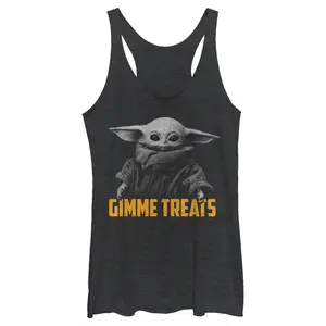 Women's Star Wars: The Mandalorian Halloween Grogu Gimme Treats Racerback Tank Top