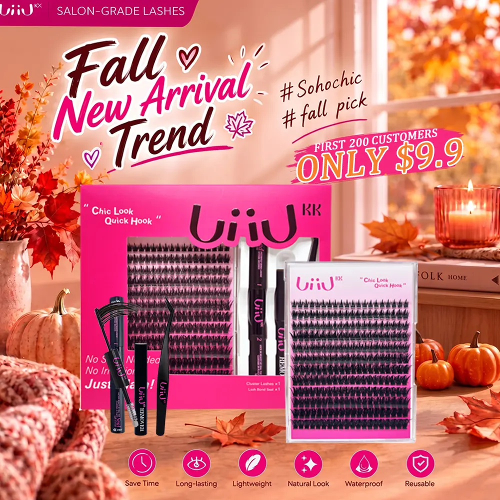 UiiUKK Pre-Spiked Spiky Slay Manga Lash Clusters, Wispy Fluffy Dramatic Funky Faux Mink Eyelashes, Reusable D Curve 8-18mm 240 Pieces, Fake Lashes False Eyelashes & Adhesives - Beauty Cosmetic Makeup, Lash Cluster