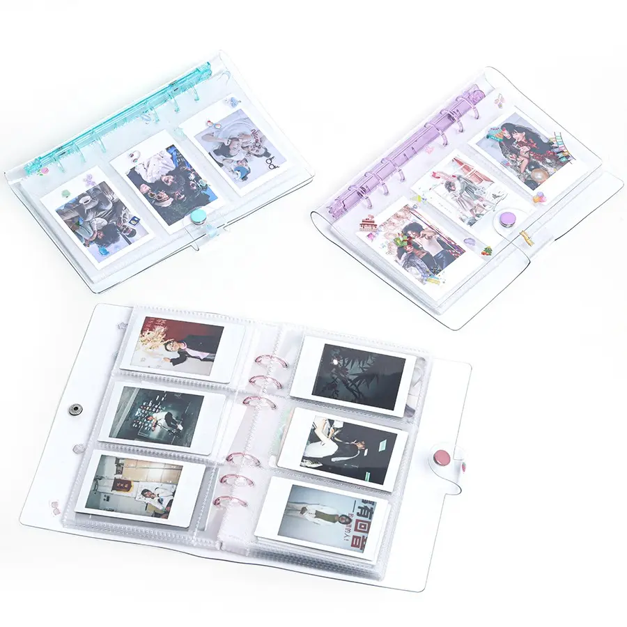 Transparent Photo Album Card Holder, DIY Assembly, Simple Elegant Home Album, 3-3.5 Inch Korean Pop Singer Cards, Thick Ultra Transparent, Photocards Binder