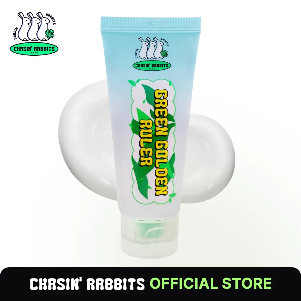 CHASIN' RABBITS Green Golden Ruler Cream | Vegan Intensive Moisturizing and Nourishing Face and Neck Moisturizer with Green Tea Extract and Probiotics | 75mL/2.53 fl. oz.