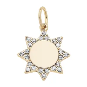 Pave Sun Charm in Shiny Gold Pave Sun Charm in Shiny Gold