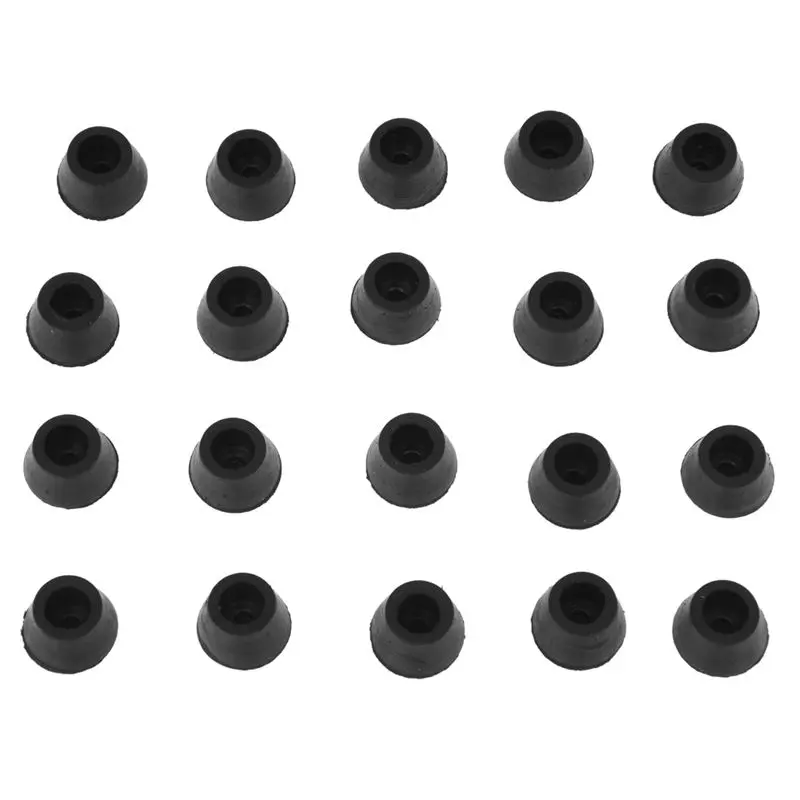 20PCS Black Conical Rubber Furniture Floor Protection Pads - 16x10mm (16mm Dia) Caps, Scratch Guards for Household Chair, Table Legs Wear Prevention, Car Exterior Decoration Accessory, Protecting Furniture