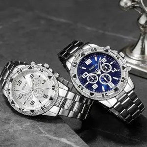 Luxury Silver Color Men's Quartz Watch Set, Fashionable Accurate Movement, Ideal Gift for Business and Casual Wear, Suitable for Various Occasions