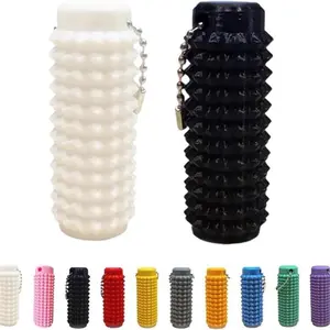2 Pack Spiky Grippie Stim Keychain - Portable Tactile Roller Massager for Anxiety Relief, Textured Spike Fidget Toy, Multi-Color Options