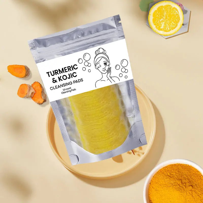 Turmeric Kojic Acid Cleansing Pads, Dark Spot Correcting Exfoliating Facial Pads for Acne Scars Hyperpigmentation