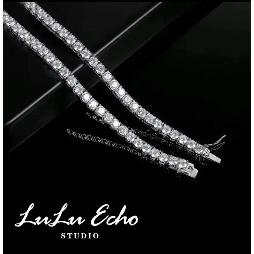 Tennis Necklace 3mm-6mm 18K White Tennis Chain Choker Necklace for Women Men Handmade Gifts Tennis Necklace 3mm-6mm 18K White Tennis Chain Choker Necklace for Women Men Handmade Gifts