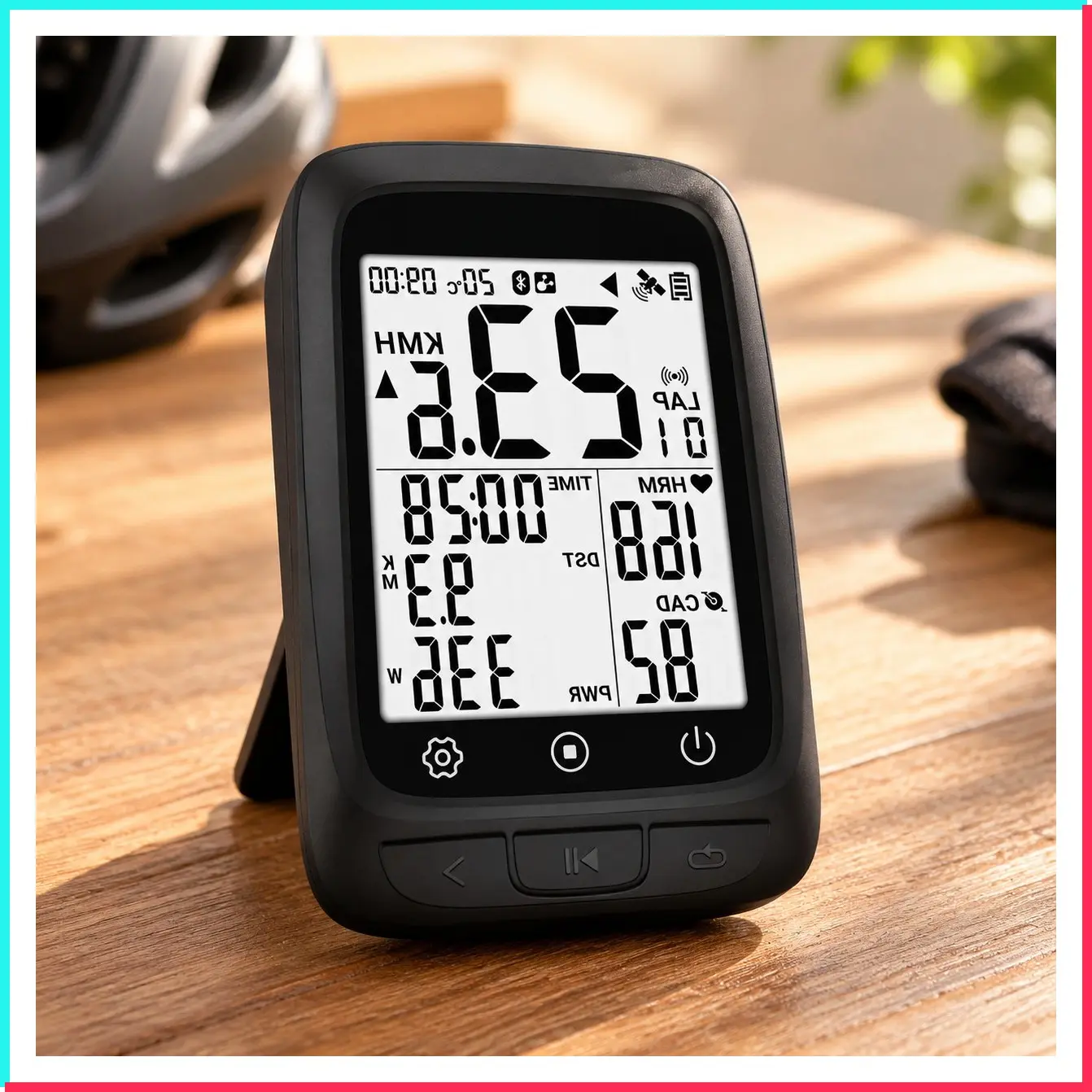 Wireless GPS Bike Computer with ANT+ & Bluetooth, 2.4" LCD Cycling Speedometer, IP67 Waterproof Bicycle Computer with Auto Backlight