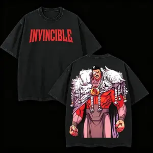 Thragg The Conqueror Viltrumite War - Invincible Comic Double Printed Oversize Lightweight Acid Washed Tee TV Series Graphic Tee T-Shirt graphic tees superhero fan