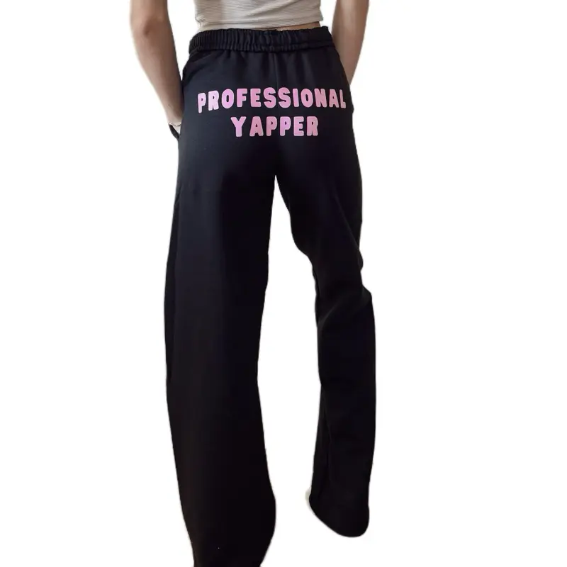 Professional Yapper Sweatpants, Straightleg Open Bottom Sweats with Pockets