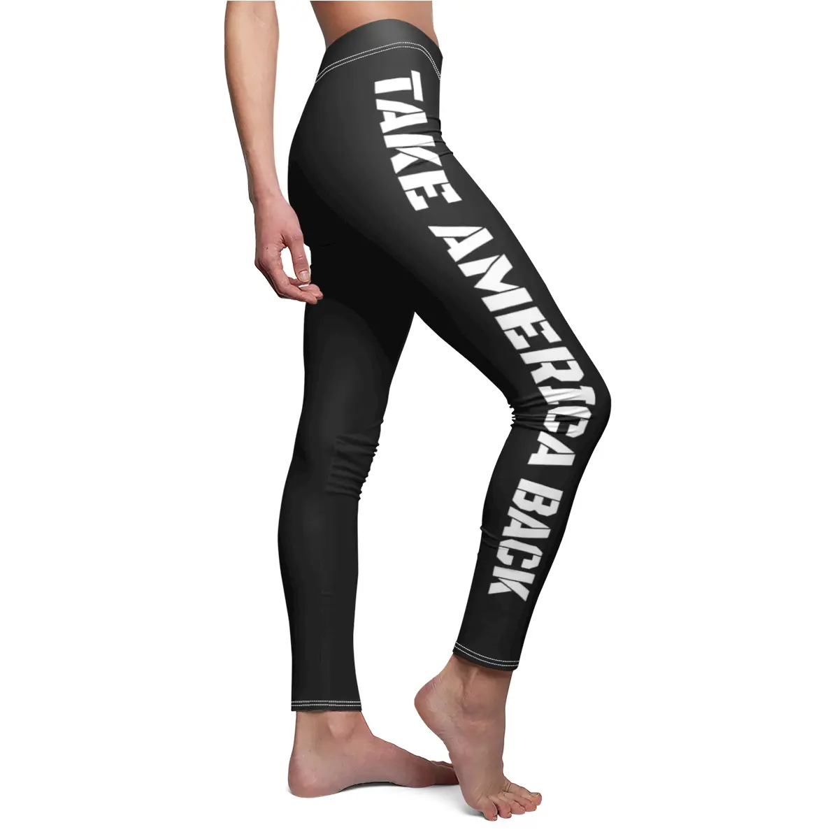 Take America Back Black Women's Casual Leggings Trump MAGA Comfort Fabric Womenswear Bottom