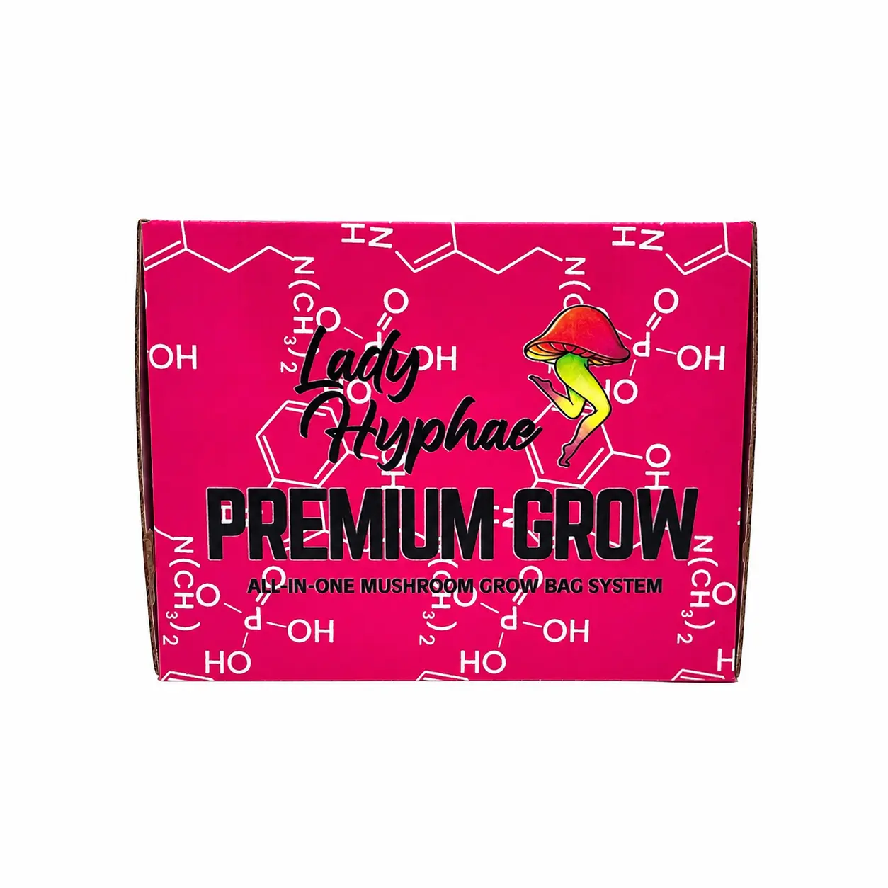 Lady Hyphae 3lb Sterilized All-in-1 Mushroom Grow Bag Kit - Indoor Use Grow Kit, Garden Home Improvement Supplies, Includes Pink Gloves, Instruction Manual, Ideal for Mushroom Researchers