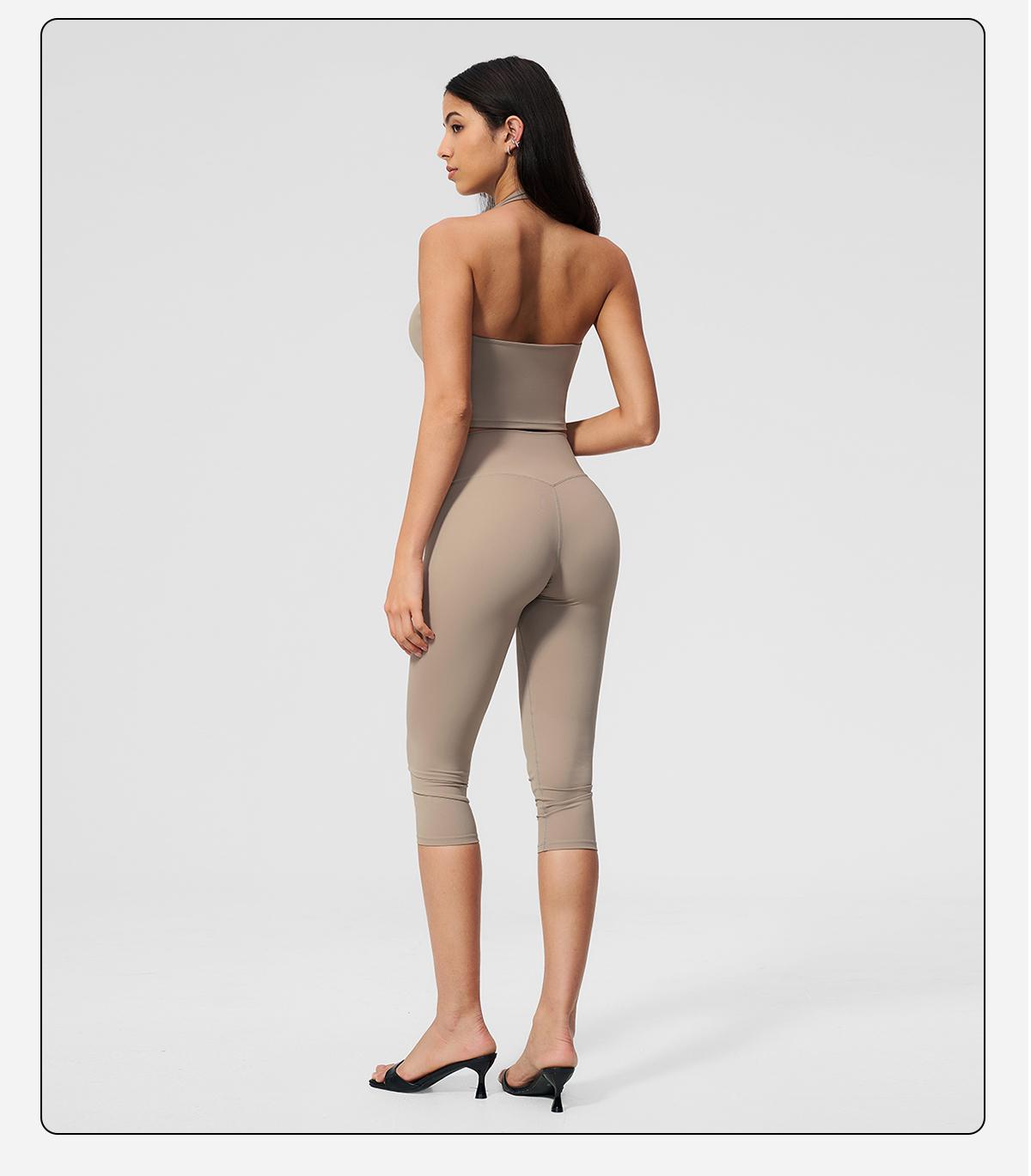 MFVIM Women’s halter V-neck yoga set — high-waisted, thigh-lifting fitness leggings; seamless, quick-dry running two-piece set with a second-skin feel,travel essentials,camping essentials,back to school,back to school haul