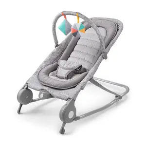 Summer Infant 2-in-1 Bouncer & Rocker Duo (Light Gray Tweed) Convenient and Portable Rocker and Bouncer for Babies Includes Soft Toys and Soothing Vibrations